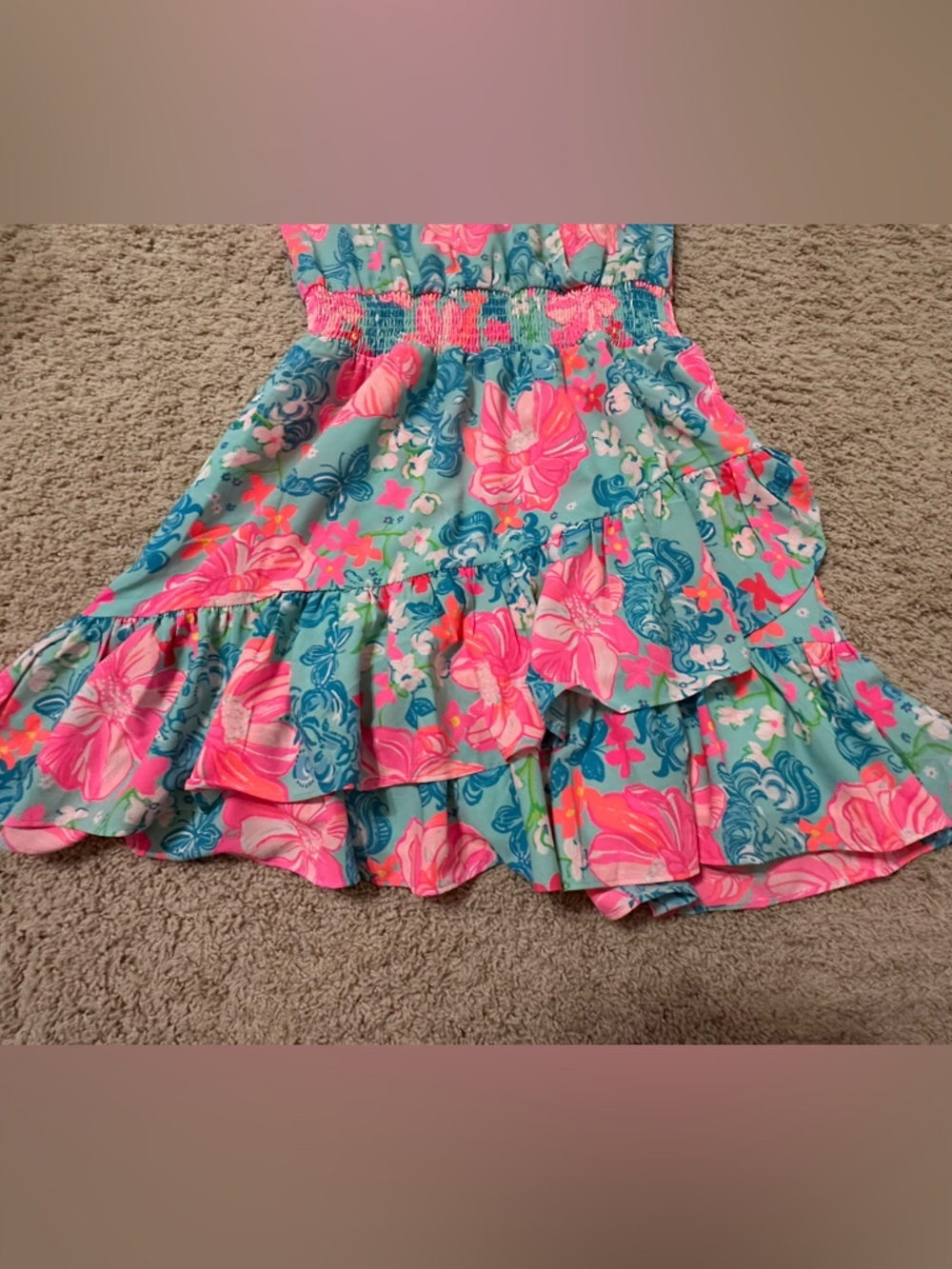 Lilly Pulitzer Maryann Surf Blue Luscious Lions Fit Flare Dress - Picture 2 of 6